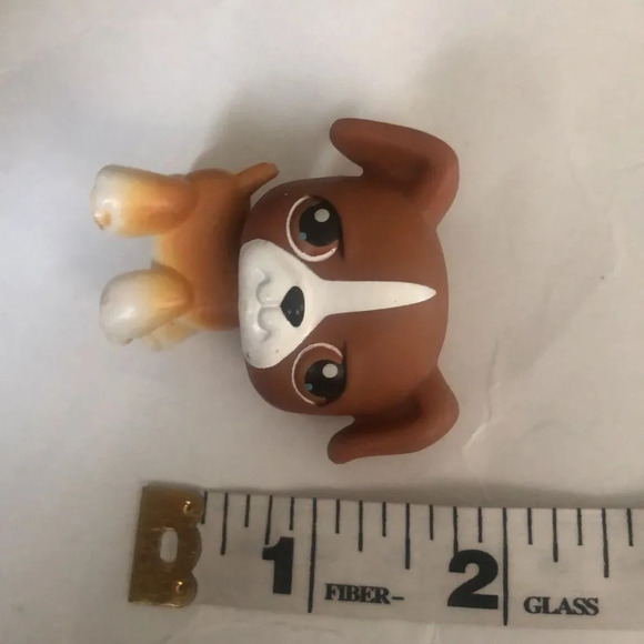 LPS Littlest Pet Shop Brown & White Boxer Dog Puppy loose figure - Picture 3 of 3